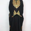 Elina Kashmiri Pheran in Cashmilon with Sleeve Point Aari Embroidery | Black