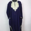 Blue Kashmiri Pheran in Cashmilon with Sleeve Point Aari Work | Elina