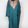 Farheen Kashmiri Pheran In Raffal Wool With Botte Tilla Embroidery | Teal