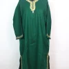 Azra Kashmiri Pheran In Cashmilon wool With Aari Embroidery | Green