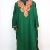 Dua Kashmiri Pheran In Cashmilon wool With Aari Embroidery | Green
