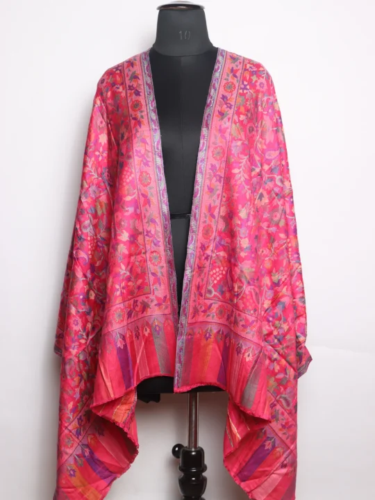 Gulab Kashmiri Stole With Kani Work | Pink