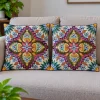 Hadiya Kashmiri Cushion Covers With Hand Chain-Stitch Embroidery | Set of 2 | 16*16 Inches