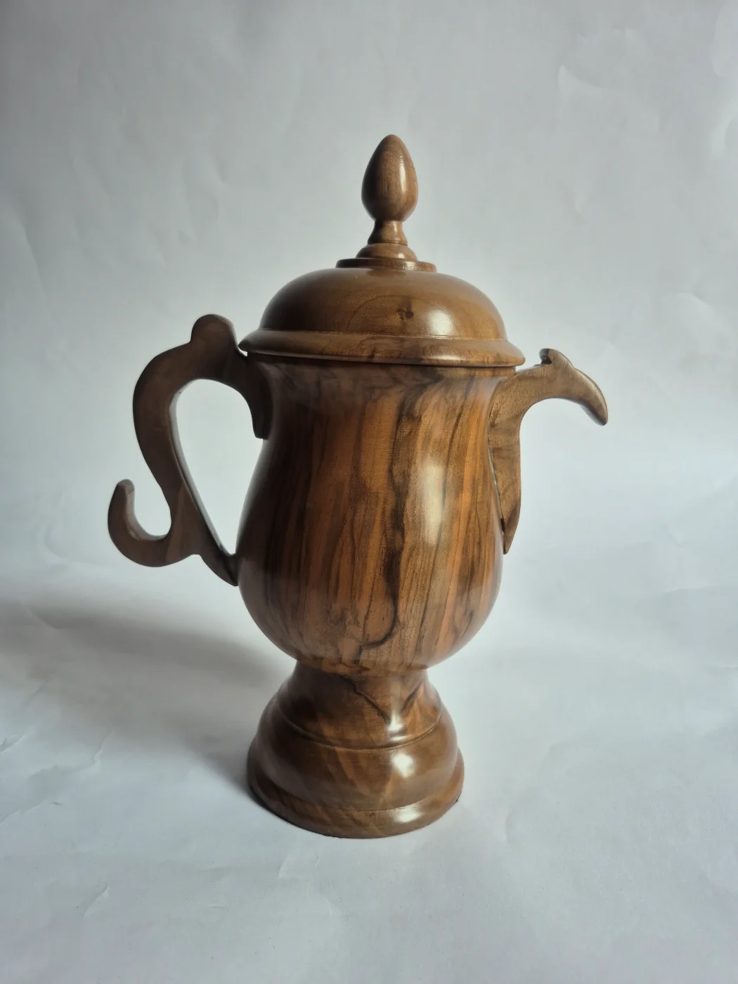 Hand Carved Samavar Made With Kashmiri Walnut Wood for Decor - Image 3
