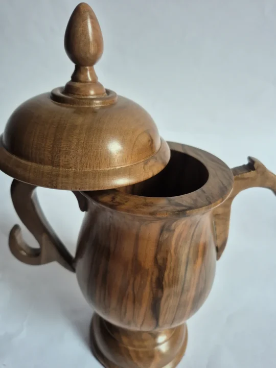 Hand Carved Samavar Made With Kashmiri Walnut Wood for Decor - Image 2