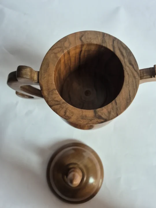 Hand Carved Samavar Made With Kashmiri Walnut Wood for Decor - Image 5