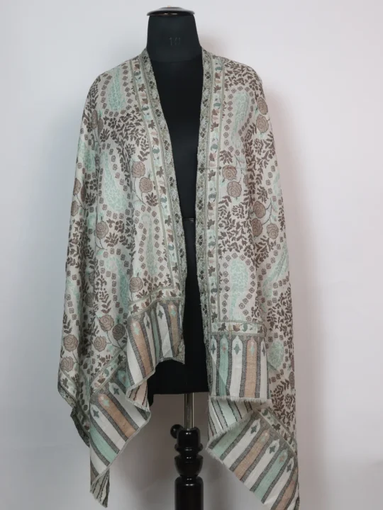 Kashmiri Stole in Fine Wool with Kani Pattern for Women | Imra