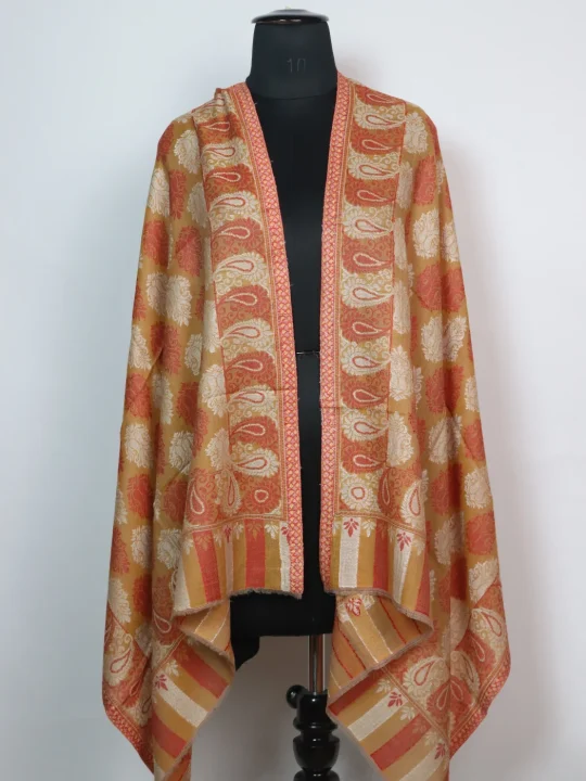 Kashmiri Kani Embroidered Stole In Fine Wool For Women| Imra
