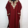 Insha Kashmiri Pheran In Cashmilon wool With Aari Embroidery | Maroon