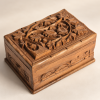 Kashmiri Walnut Wooden Box with Hand Carving | Doon