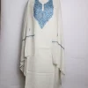 Rukhsana Kashmiri 3 Piece Unstitched Suit In Polywool With Hand Aari Embroidery | Off White