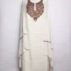 Nasreen Kashmiri 3 Piece Unstitched Suit In Polywool With Hand Aari Embroidery | White