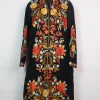 Black Khubsurt Kashmiri Long Coat Cashmilon Wool Aari Work
