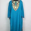 Light Blue Kashmiri Mehr Pheran Cashmilon Wool Aari Kadhai