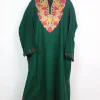 Green Mehr Kashmiri Pheran Cashmilon Wool Aari Embroidery