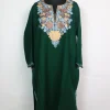 Kashmiri Green Pheran Cashmilon Wool Mehr With Aari Kadhai