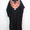Black Kashmiri Pheran Cashmilon Wool Mehr With Aari Embroidery