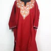Maroon Mehr Kashmiri Pheran Cashmilon Wool With Aari Kadhai