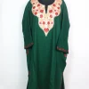Green Mehr Kashmiri Pheran Cashmilon Wool With Aari Work