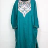 Ocean Blue Kashmiri Pheran Cashmilon Wool With Aari Work Mehr