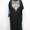 Black Kashmiri Pheran Cashmilon Wool With Aari Kadhai Mehr