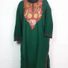 Green Kashmiri Pheran Cashmilon Wool With Aari Embroidery Mehr
