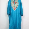 Sky Blue Kashmiri Mehr Pheran Cashmilon Wool With Aari Kadhai