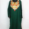 Green Kashmiri Pheran Cashmilon Wool With Aari Work