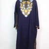 Navy Blue Kashmiri Pheran Cashmilon Wool With Aari Embroidery Mehr