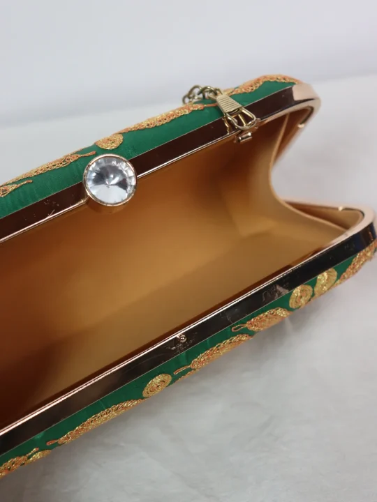 Mahira Kashmiri Clutch Bag | Emerald Green - Image 4