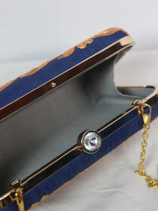 Hafsa Kashmiri Clutch Bag | Royal Blue - Image 4