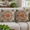 Fiza Kashmiri Cushion Covers With Hand Chain-Stitch Embroidery | Set of 2 | 16*16 Inches