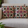 Humaira Kashmiri Cushion Covers With Hand Chain-Stitch Embroidery | Set of 2 | 16*16 Inches