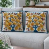 Salma Kashmiri Cushion Covers With Hand Chain-Stitch Embroidery | Set of 2 | 16*16 Inches
