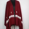 Maroon Cashmilon Wool Kashmiri Stole with Aari Work | Huda