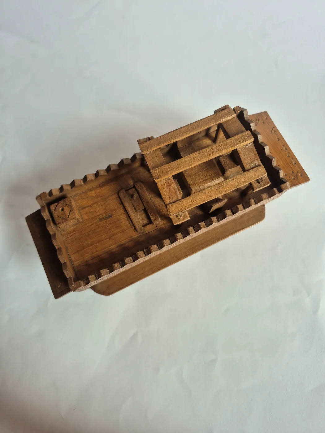 Dal-lake Kashmiri Hand Carved Walnut Wooden Houseboat For Decor - Image 6