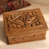 Kashmiri Hand Carved Walnut Wooden Box Muntaha