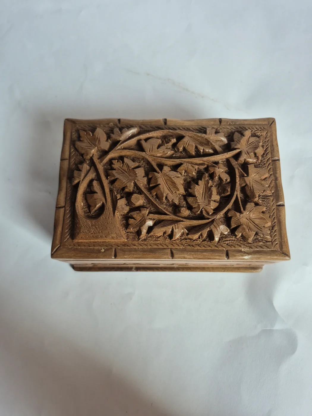 Kashmiri Walnut Wooden Box with Hand Carving | Doon - Image 2