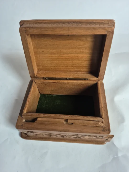 Kashmiri Hand Carved Walnut Wooden Box for Jewelry, Ornaments | Lazeez - Image 5