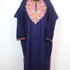 Kashmiri Pheran Azra In Cashmilon wool With Aari Embroidery | Navy Blue