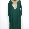 Tehmina Kashmiri Pheran in Green Cashmilon With Silver Botte Tilla