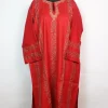 Zubia Kashmiri Pheran In Raffal Wool With Hand Sozni Embroidery | Red