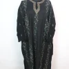Kashmiri Pheran In Black Raffal Wool With Hand Sozni Embroidery | Zubia