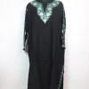 Madiha Kashmiri Pheran In Cashmilon Wool With Aari Embroidery Jaal Work | Black