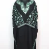 Madiha Kashmiri Pheran In Cashmilon Wool With Aari Embroidery Jaal Work | Black