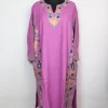 Purple Kashmiri Pheran In Cashmilon wool With Aari Work And Side Work | Madiha