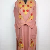 Madiha Kashmiri Pheran In Cashmilon Wool With Aari Work And Sleeve Point Work | Dusty Pink