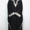 Black Kashmiri Pheran In Cashmilon wool With Aari Embroidery And Sleeve Point Work | Madiha