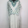 White Kashmiri Pheran In Cashmilon wool With Aari Work And Sleeve Jaal Work | Madiha