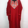 Maria Kashmiri Pheran In Cashmilon Wool With Aari Embroidery | Red